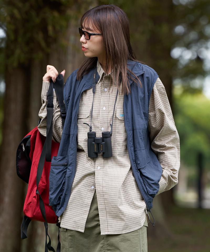 【WEB限定】【BIRDER×BIRDMANIA】チェック刺繍シャツ