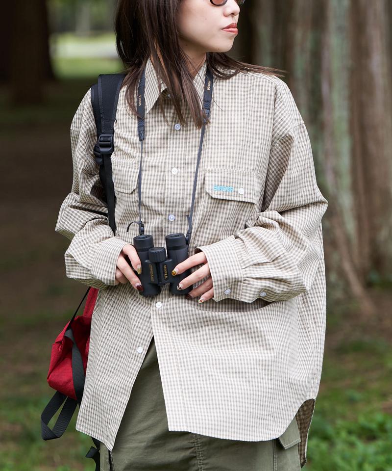 【WEB限定】【BIRDER×BIRDMANIA】チェック刺繍シャツ