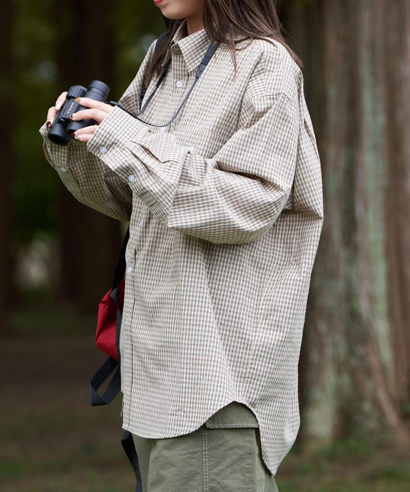 【WEB限定】【BIRDER×BIRDMANIA】チェック刺繍シャツ