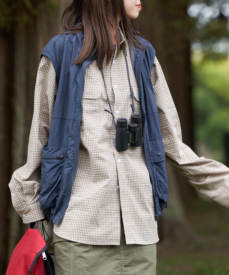 【WEB限定】【BIRDER×BIRDMANIA】チェック刺繍シャツ