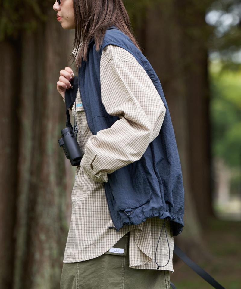 【WEB限定】【BIRDER×BIRDMANIA】チェック刺繍シャツ