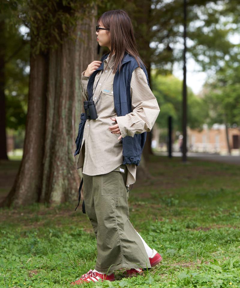 【WEB限定】【BIRDER×BIRDMANIA】チェック刺繍シャツ