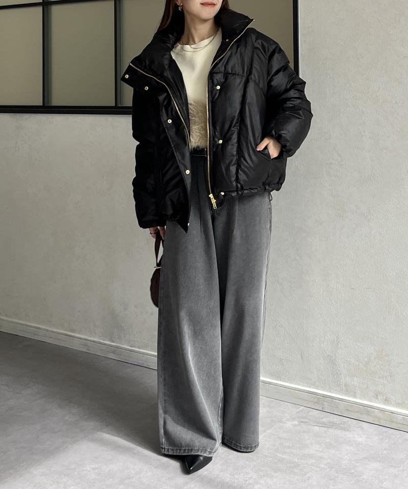 スタンドネック中綿ショートブルゾン