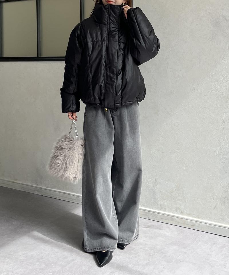 スタンドネック中綿ショートブルゾン