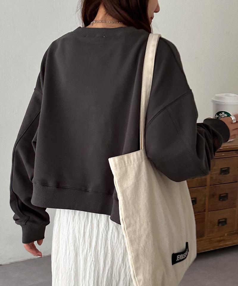 【新色追加/WEB限定】袖ロゴ刺繍ショートスウェット