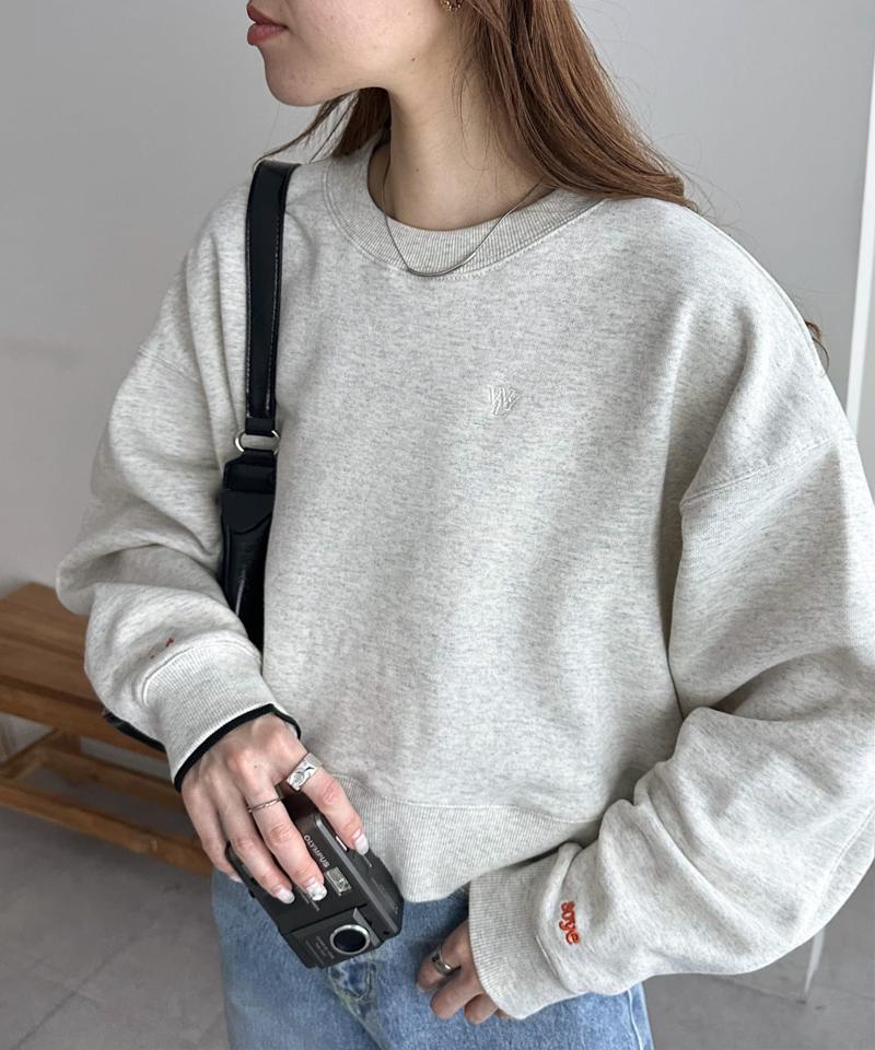 【新色追加/WEB限定】袖ロゴ刺繍ショートスウェット