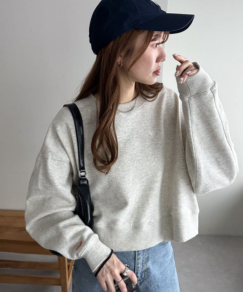 【新色追加/WEB限定】袖ロゴ刺繍ショートスウェット