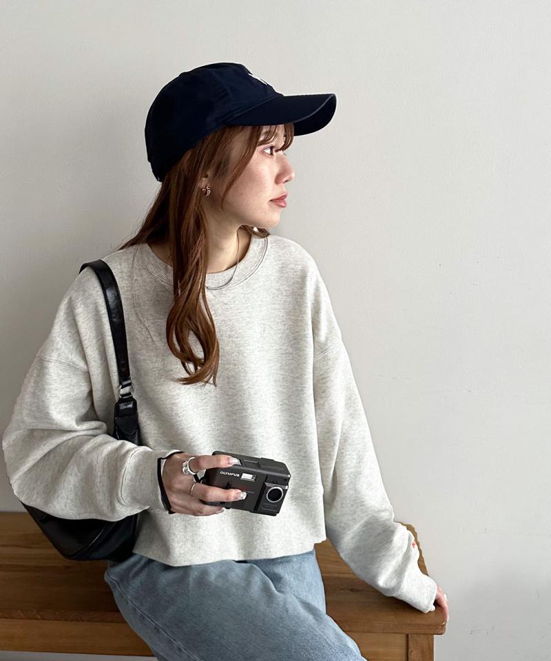 【新色追加/WEB限定】袖ロゴ刺繍ショートスウェット