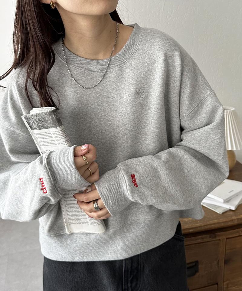 【新色追加/WEB限定】袖ロゴ刺繍ショートスウェット