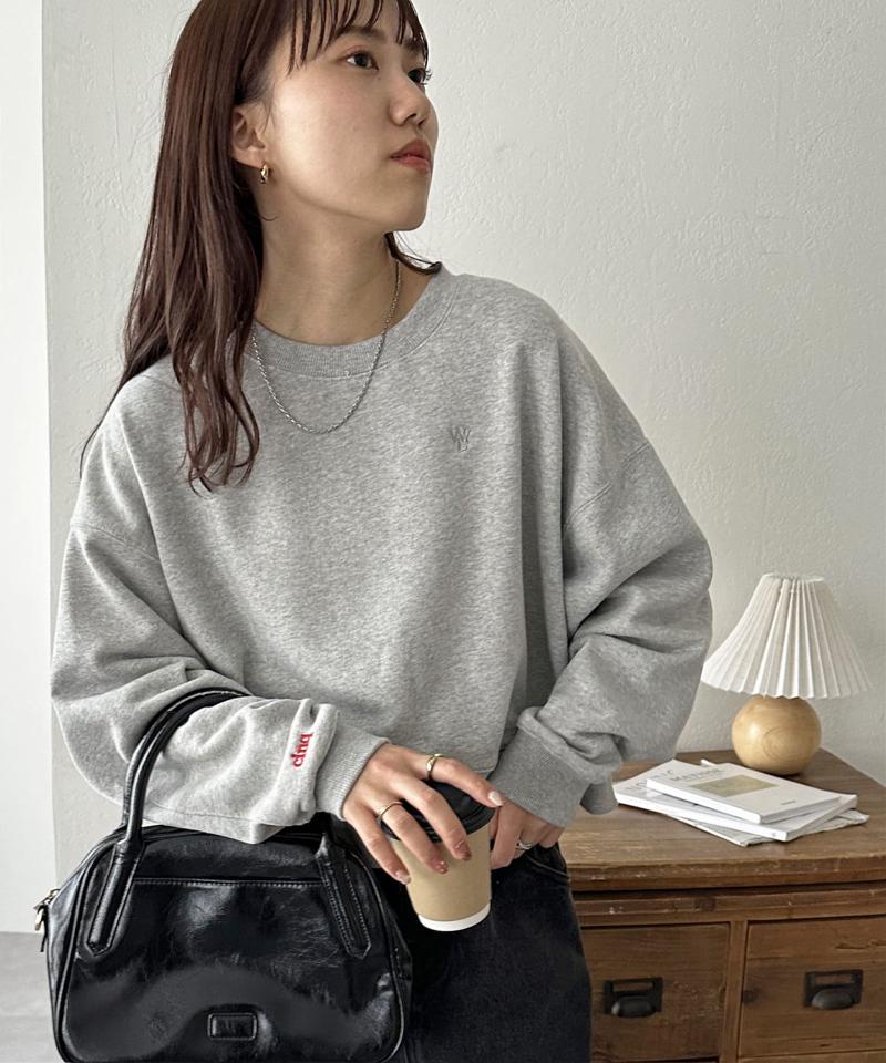 【新色追加/WEB限定】袖ロゴ刺繍ショートスウェット