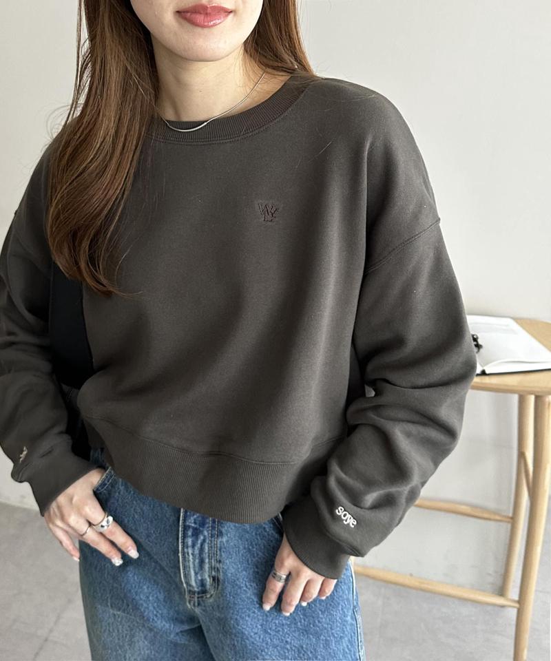【新色追加/WEB限定】袖ロゴ刺繍ショートスウェット