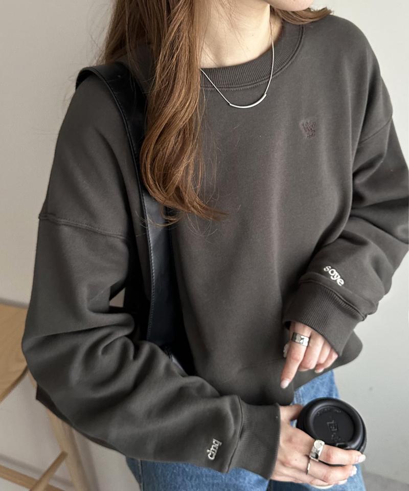 【新色追加/WEB限定】袖ロゴ刺繍ショートスウェット