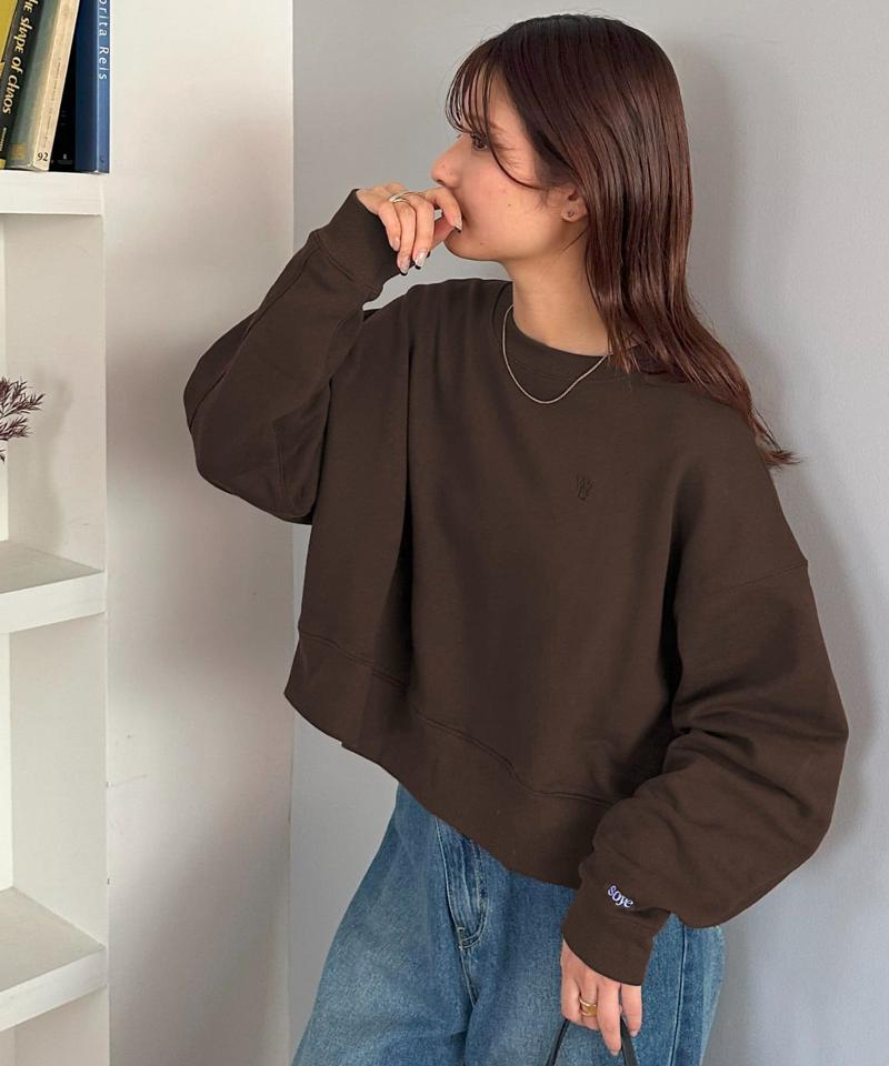 【新色追加/WEB限定】袖ロゴ刺繍ショートスウェット