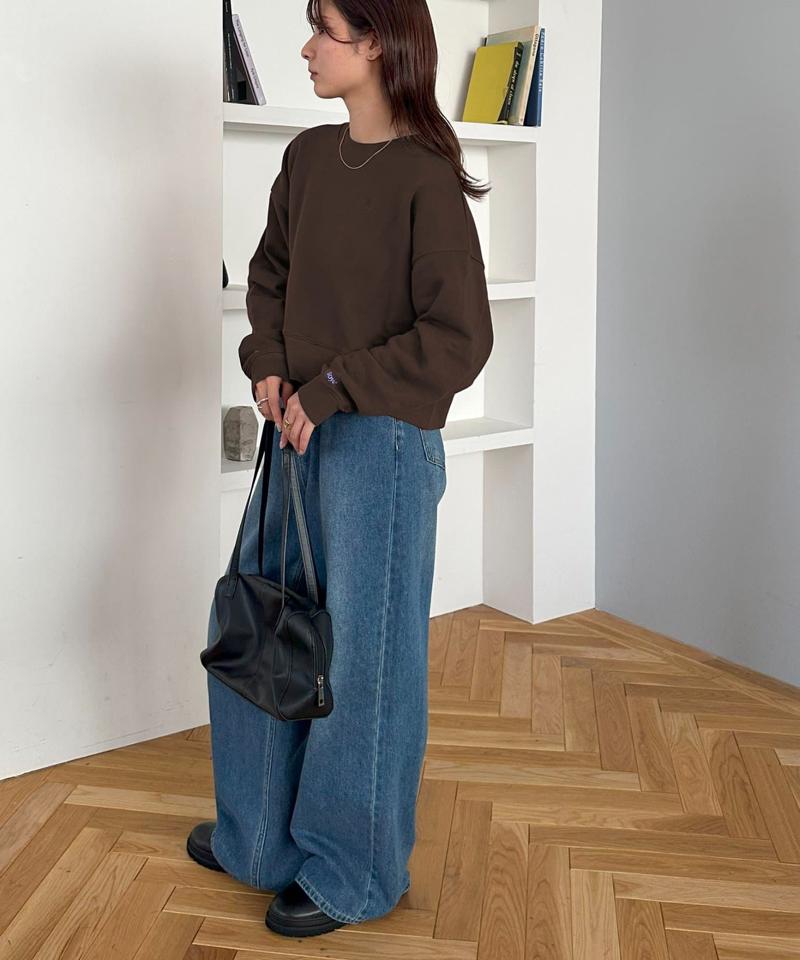 【新色追加/WEB限定】袖ロゴ刺繍ショートスウェット