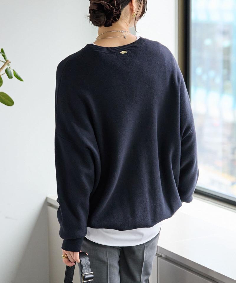 【セットアップ対応】コットンスムースラウンドヘムニット