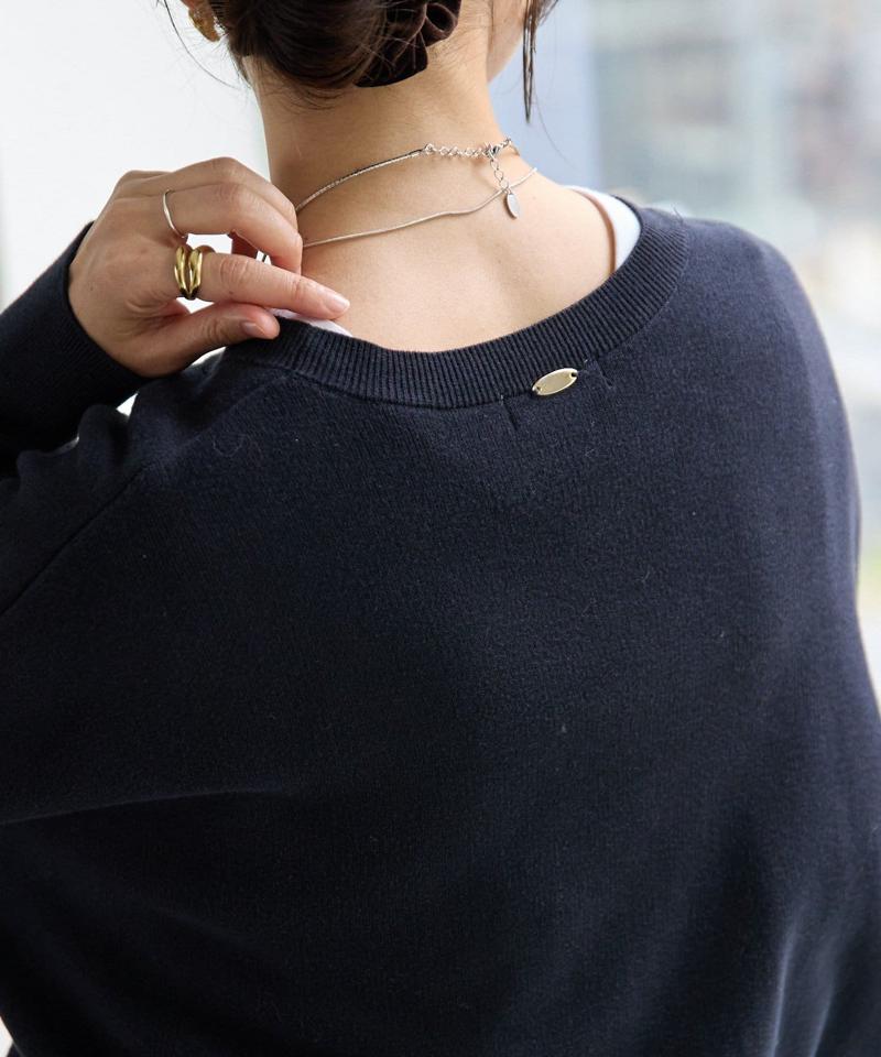 【セットアップ対応】コットンスムースラウンドヘムニット