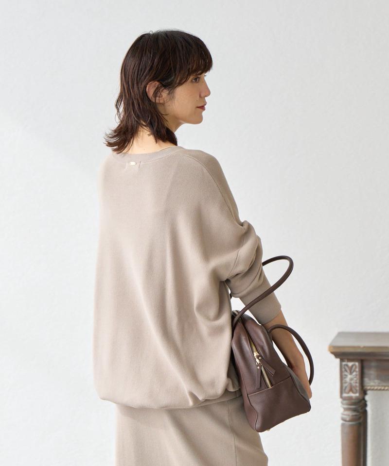 【セットアップ対応】コットンスムースラウンドヘムニット