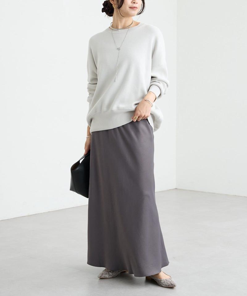 【セットアップ対応】コットンスムースラウンドヘムニット