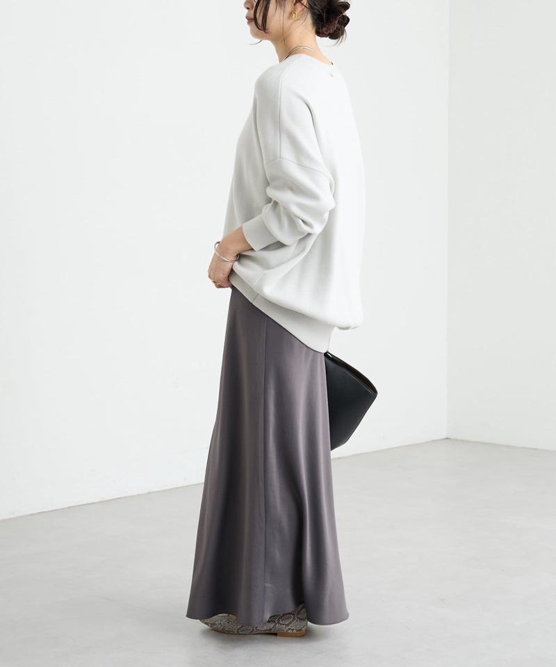 【セットアップ対応】コットンスムースラウンドヘムニット