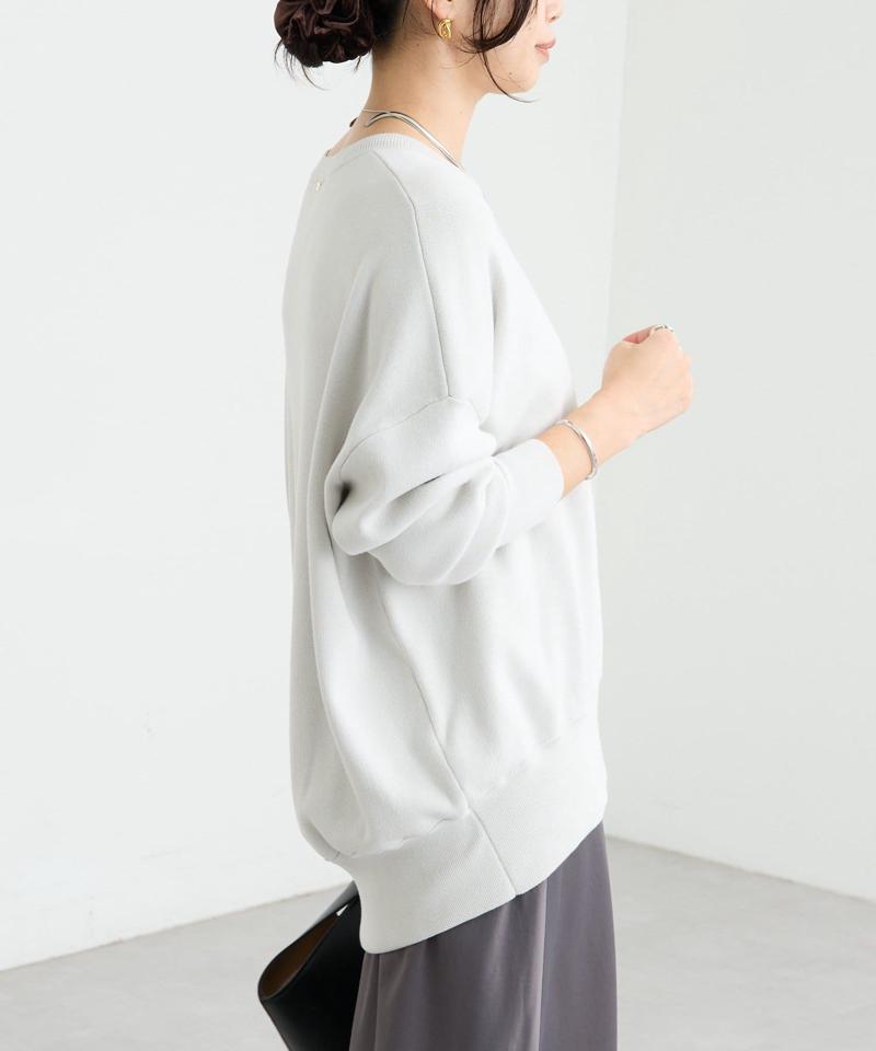 【セットアップ対応】コットンスムースラウンドヘムニット