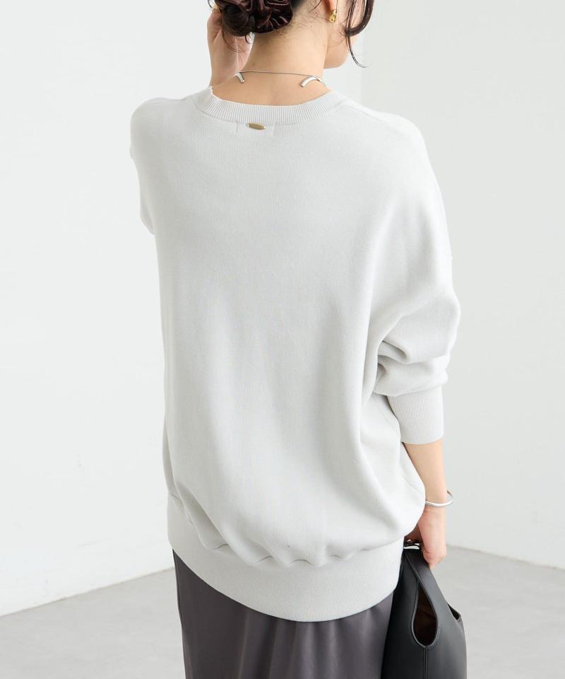 【セットアップ対応】コットンスムースラウンドヘムニット