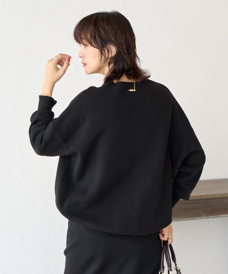 【セットアップ対応】コットンスムースラウンドヘムニット