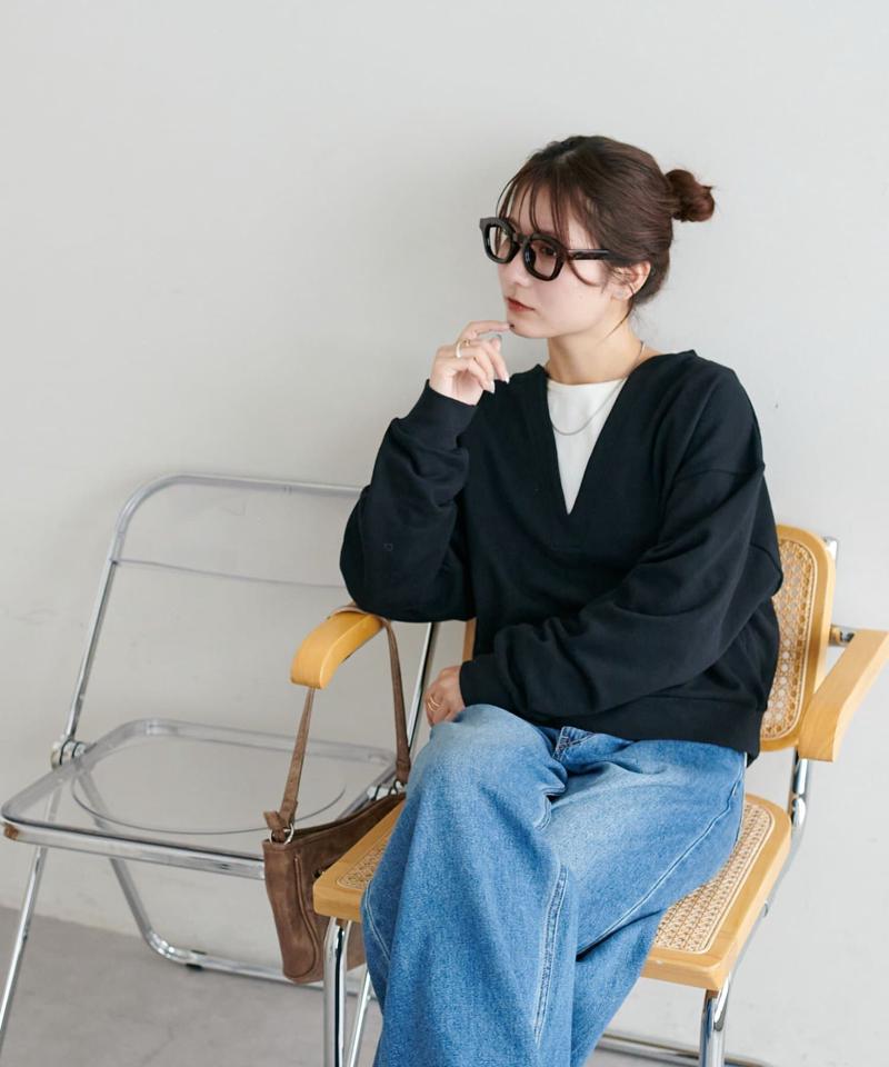 【新色追加!/WEB限定】深Vショート丈スウェット