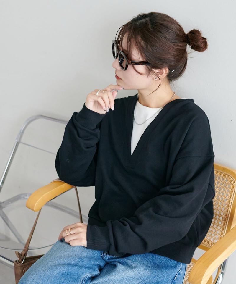 【新色追加!/WEB限定】深Vショート丈スウェット