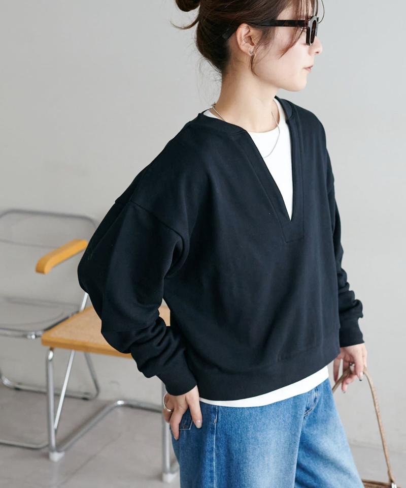 【新色追加!/WEB限定】深Vショート丈スウェット