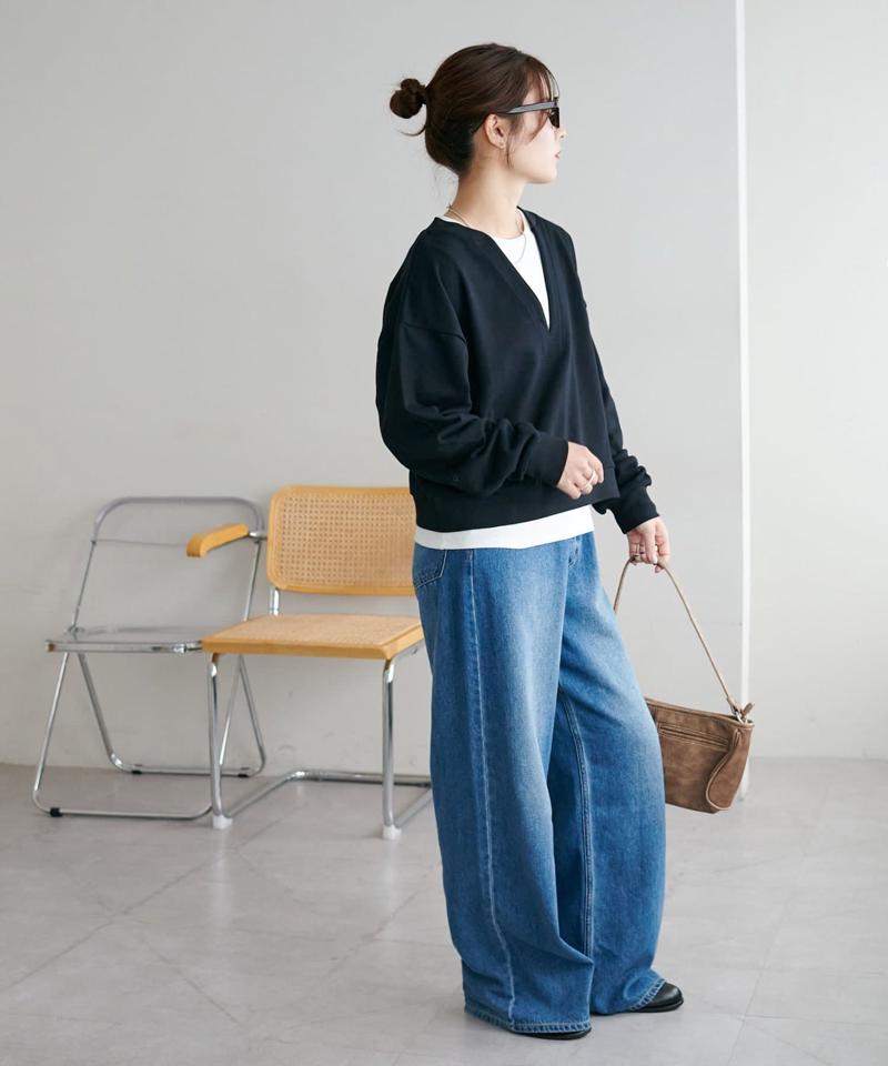 【新色追加!/WEB限定】深Vショート丈スウェット