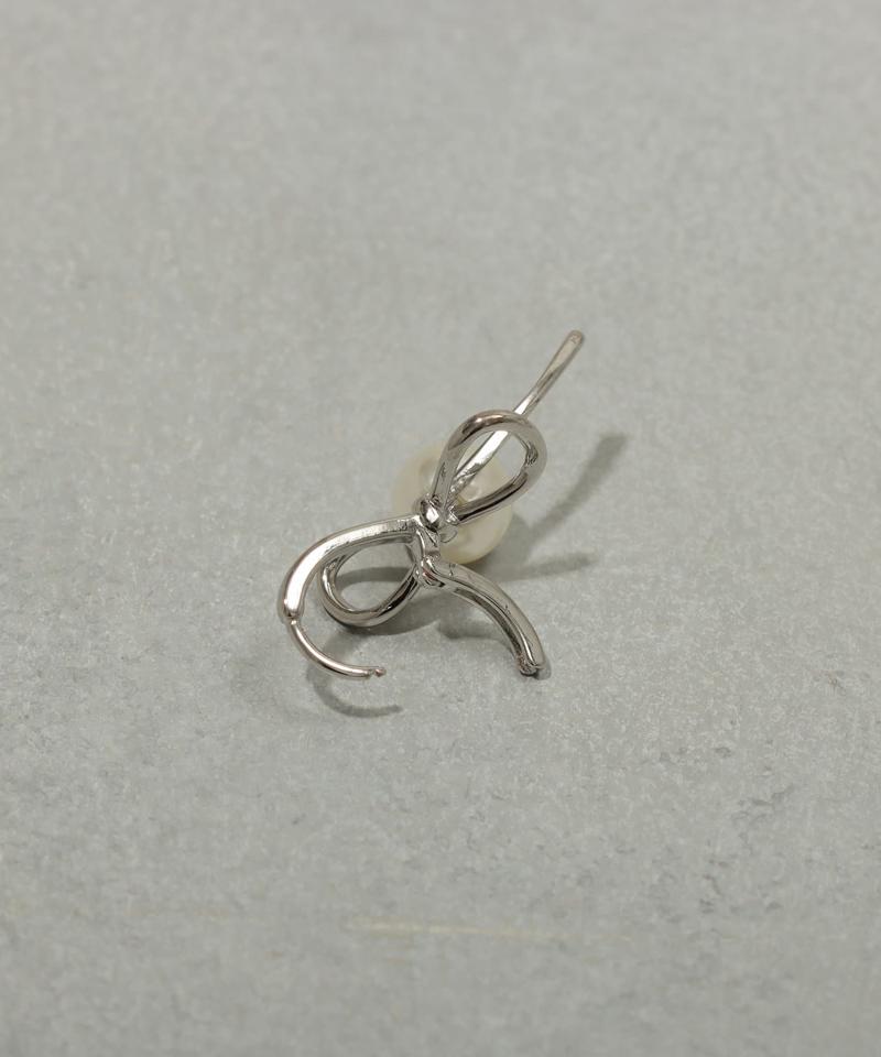 リボンパールワンタッチピアス
