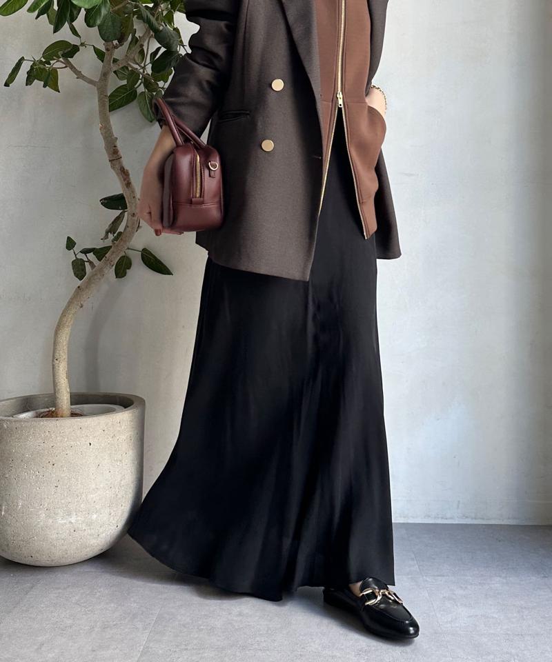 キュプラ混フレアスカート