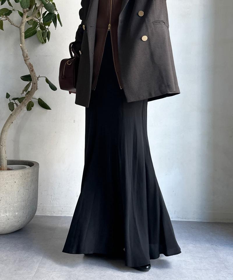 キュプラ混フレアスカート