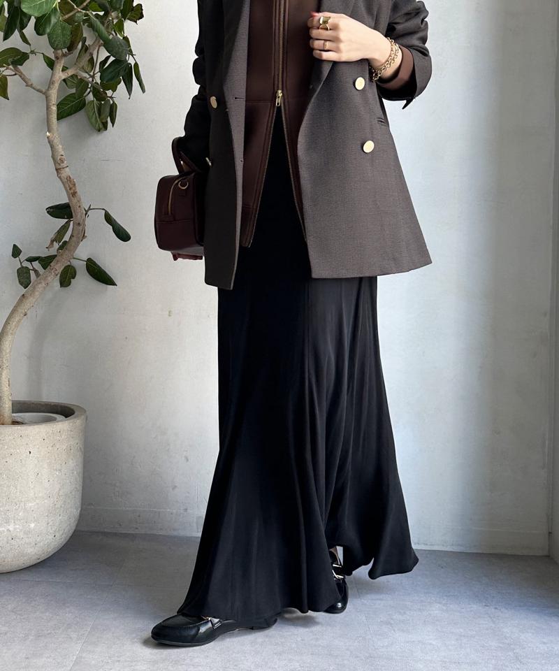 キュプラ混フレアスカート