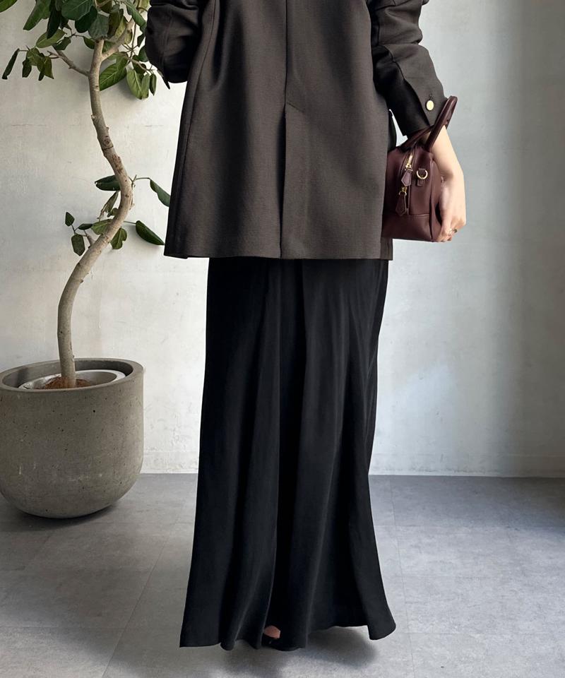 キュプラ混フレアスカート