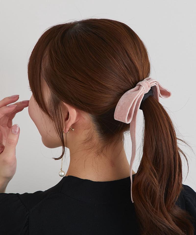 【新色登場・追加オーダー決定・お上品リボン】ベルベットヘアゴム