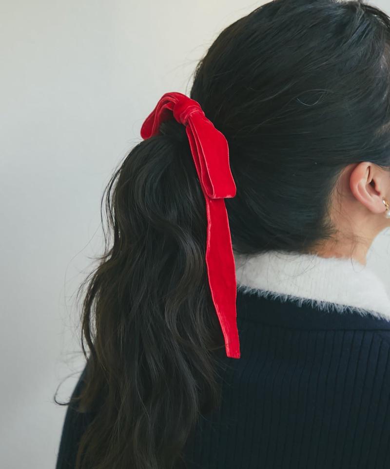 【新色追加！・お上品リボン】ベルベットヘアゴム