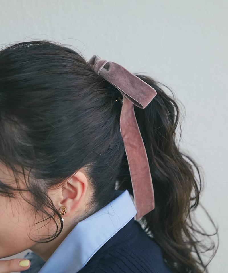 【新色追加！・お上品リボン】ベルベットヘアゴム