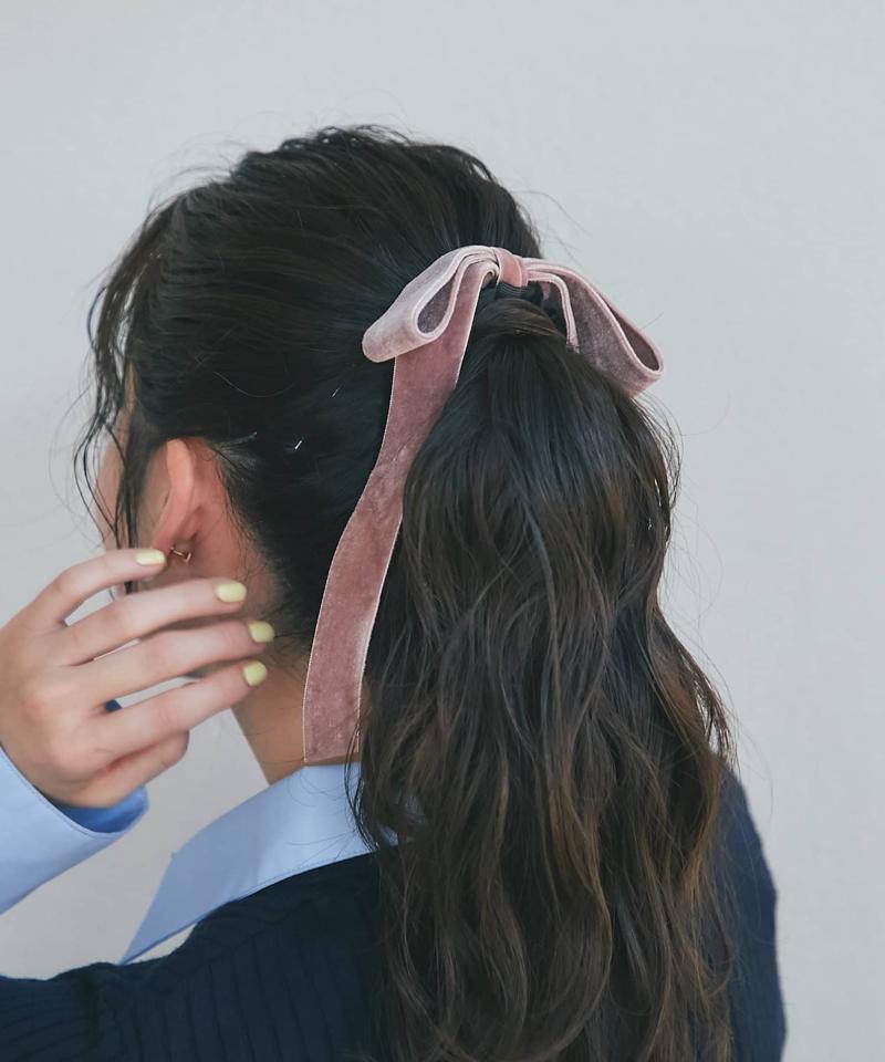 【新色追加！・お上品リボン】ベルベットヘアゴム