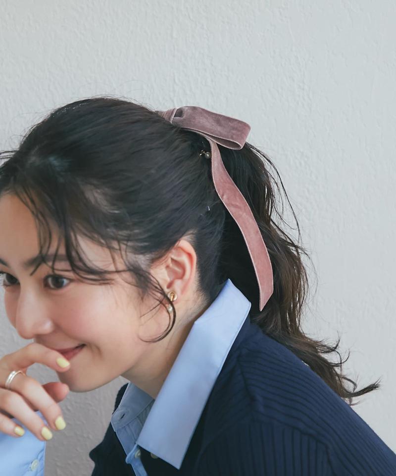 【新色追加！・お上品リボン】ベルベットヘアゴム