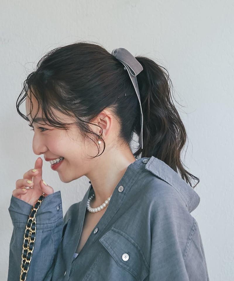 【新色追加！・お上品リボン】ベルベットヘアゴム