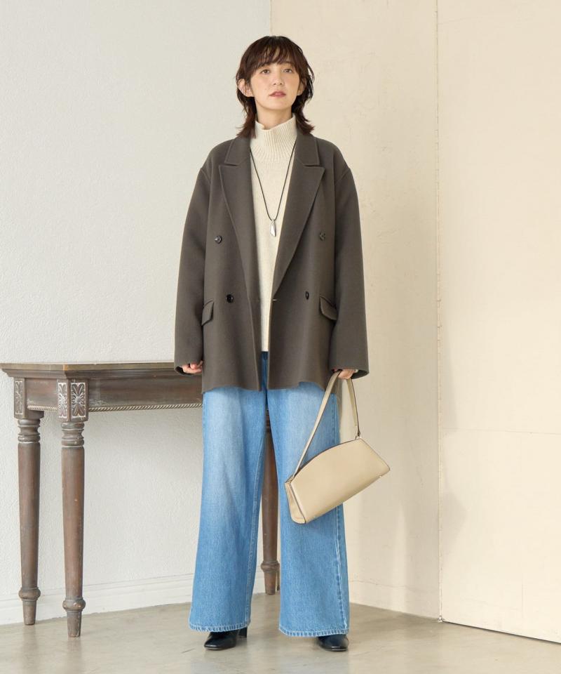 予約【暖かな素材感/リバイバル】MIXヤーンタートルニット