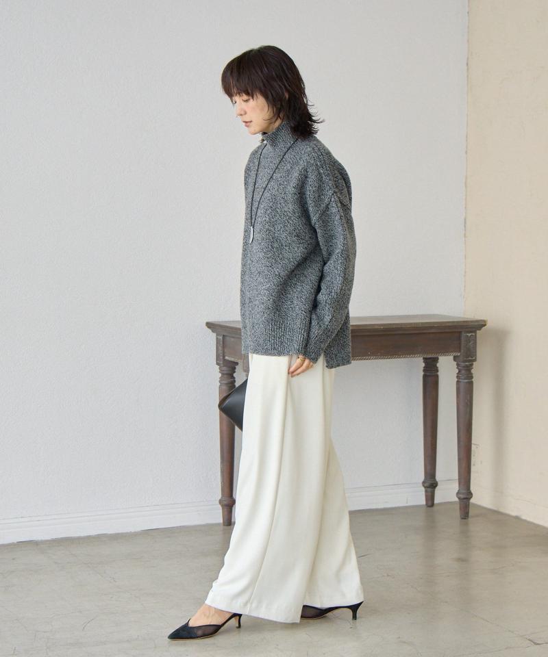 予約【暖かな素材感/リバイバル】MIXヤーンタートルニット