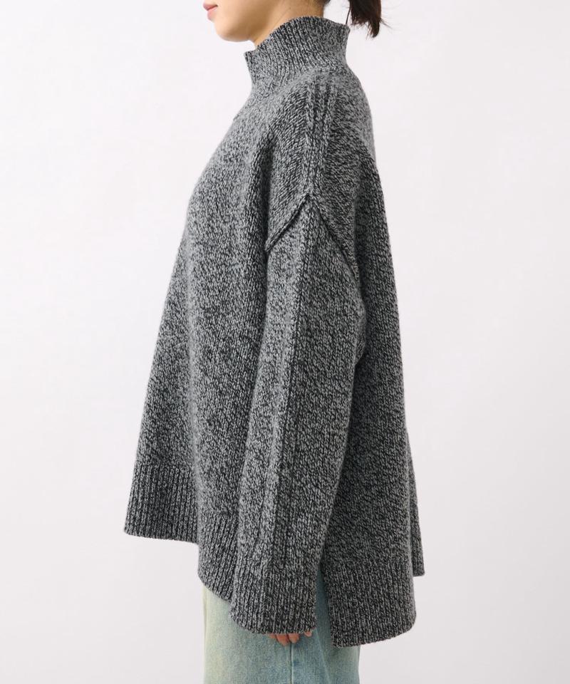 予約【暖かな素材感/リバイバル】MIXヤーンタートルニット