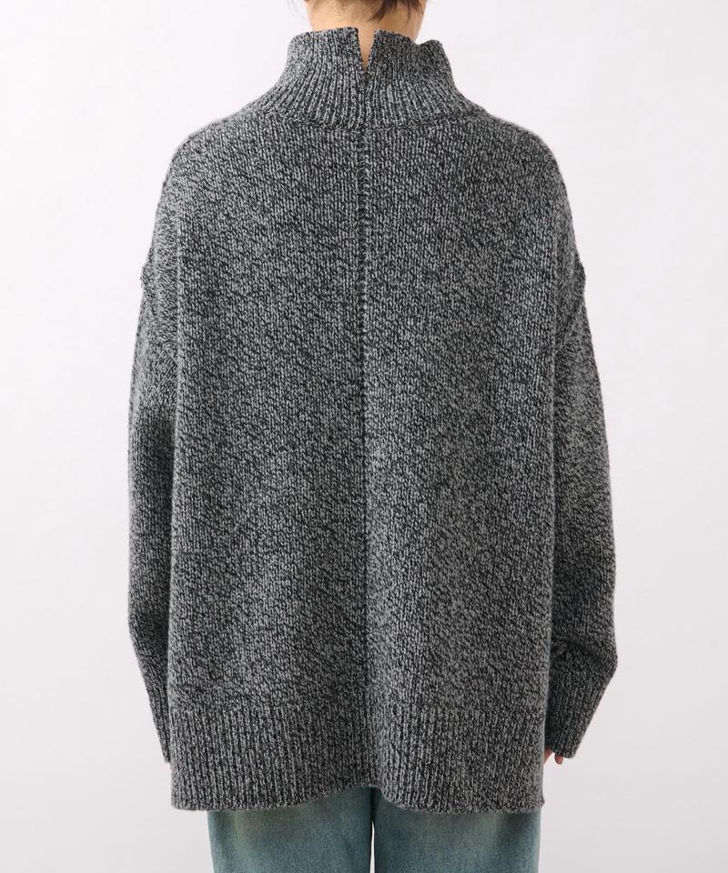 予約【暖かな素材感/リバイバル】MIXヤーンタートルニット