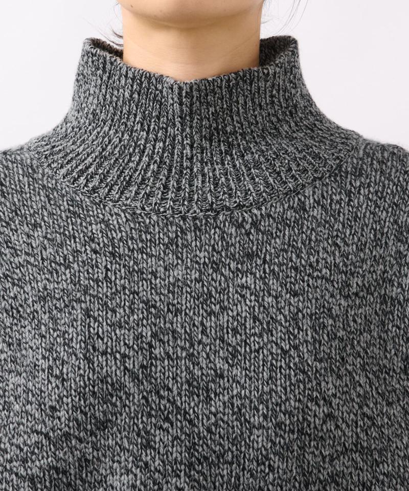 予約【暖かな素材感/リバイバル】MIXヤーンタートルニット