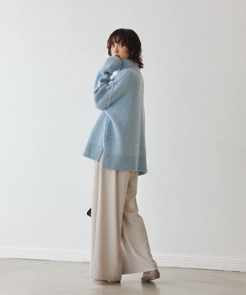 予約【暖かな素材感/リバイバル】MIXヤーンタートルニット