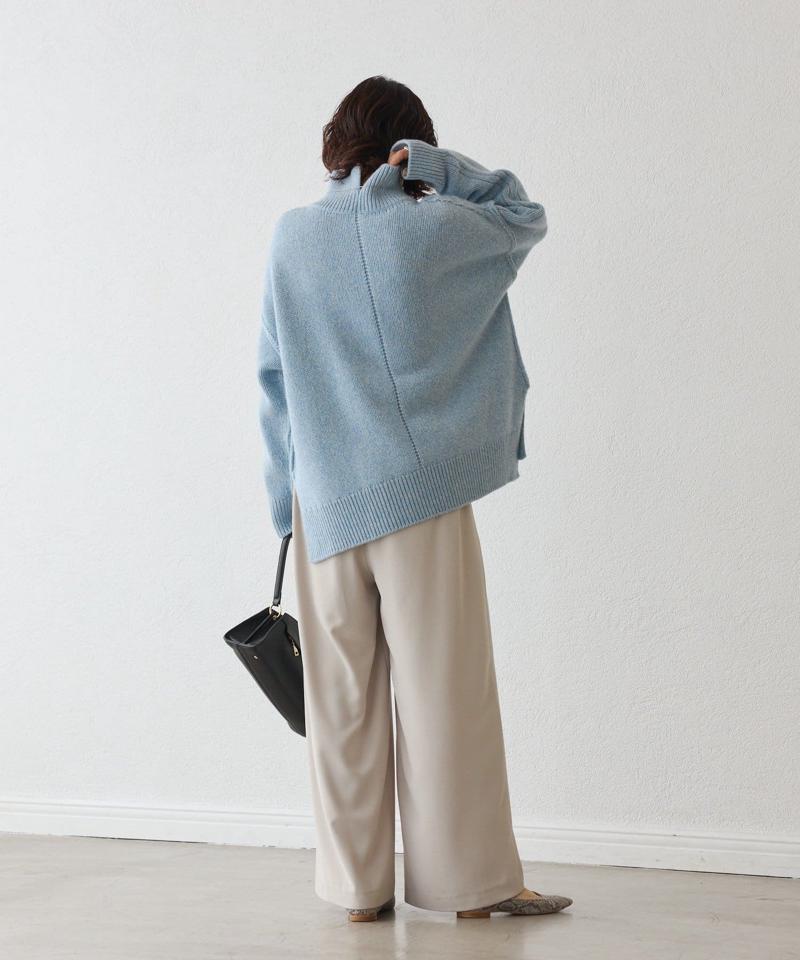 予約【暖かな素材感/リバイバル】MIXヤーンタートルニット