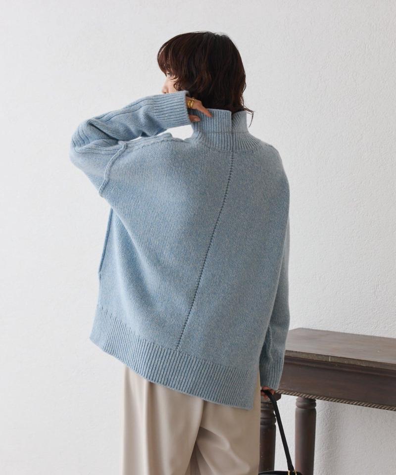 予約【暖かな素材感/リバイバル】MIXヤーンタートルニット