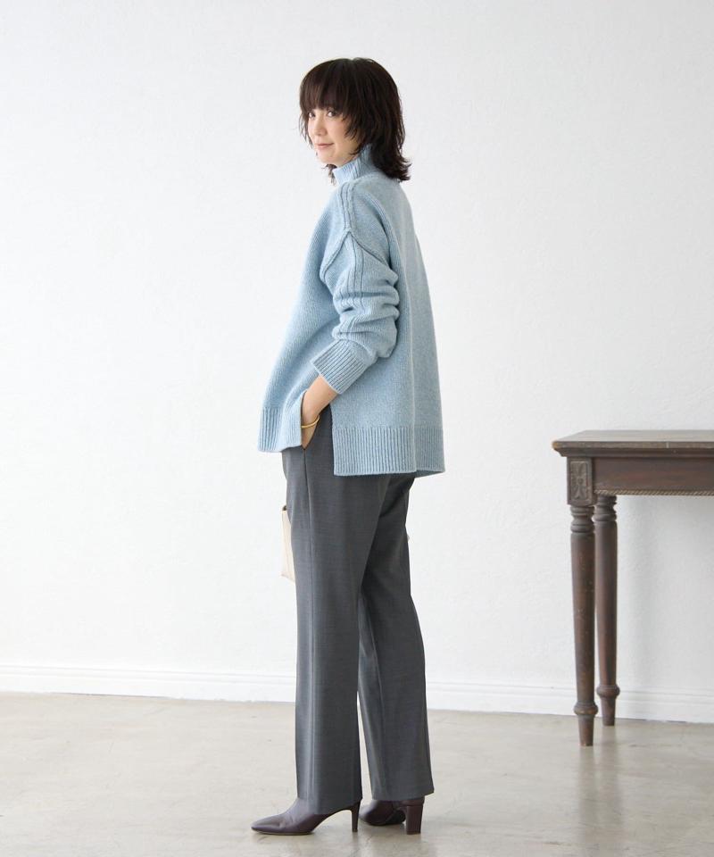 予約【暖かな素材感/リバイバル】MIXヤーンタートルニット